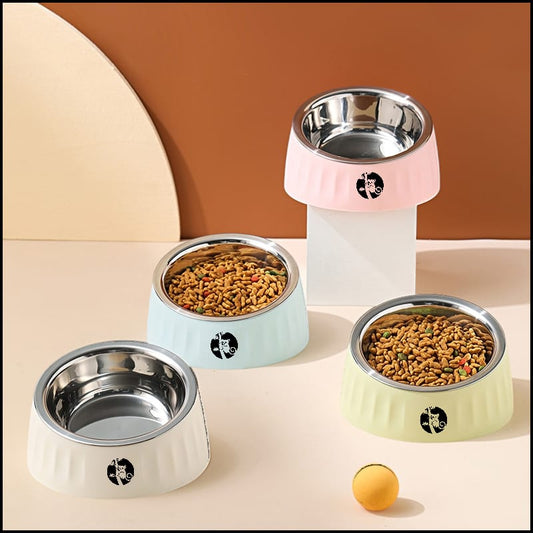 Slanted Cat and Dog Food Water Bowls Elevated Pet Feeder Bowl 280 ml